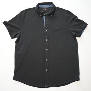 Michael Kors Black Button Down Short Sleeve Shirt